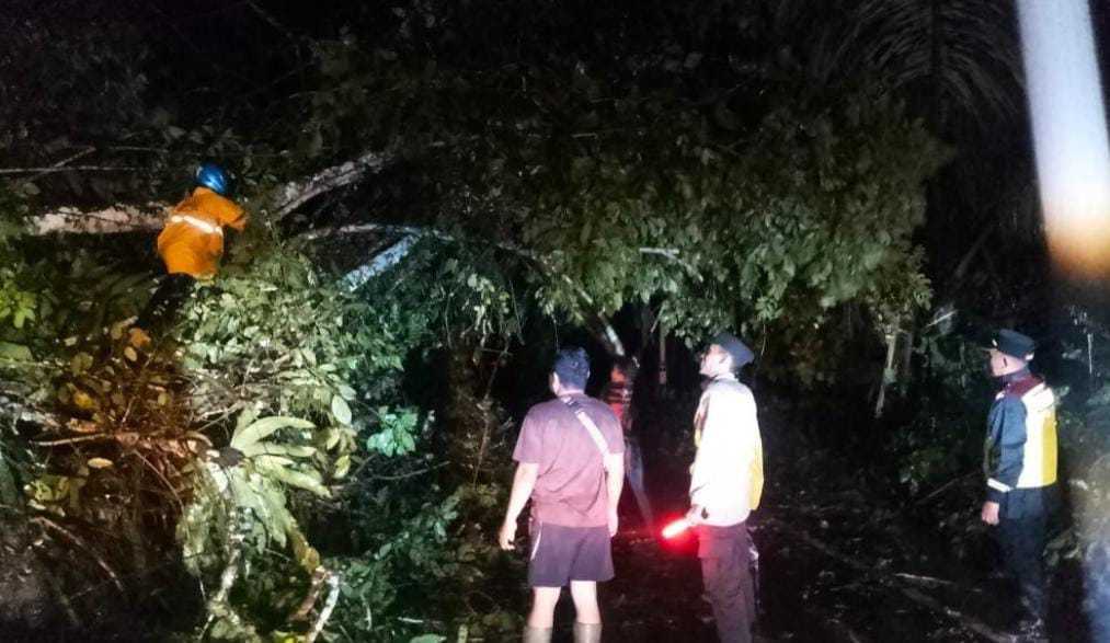 Longsor Tutup Jalur Bungbulang–Caringin, Polsek Caringin Lakukan Penanganan Cepat di Lokasi