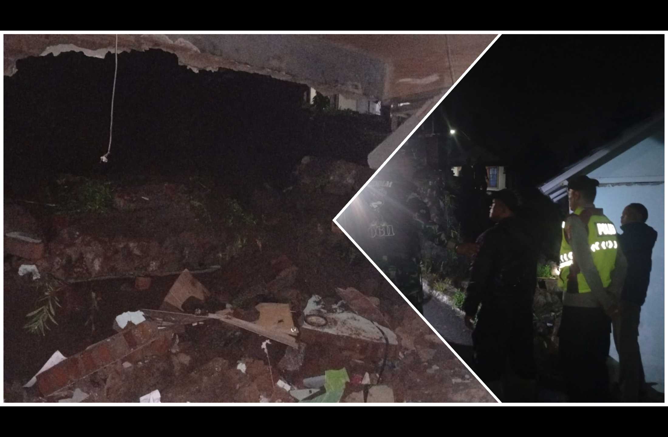 Satu Rumah Warga Rusak Parah Akibat Longsor, Polsek Cilawu Turun Langsung ke Lokasi