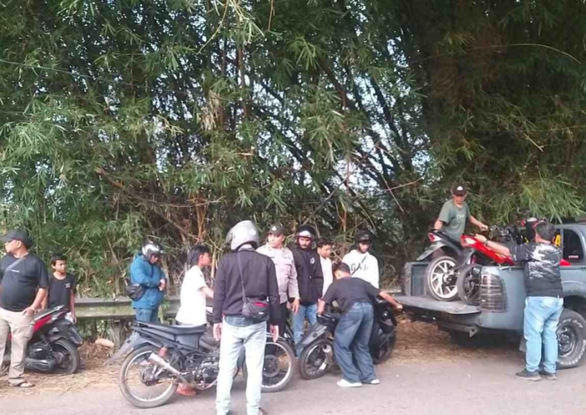 Cegah Balap Liar di Jalan Raya Wado–Malangbong, Polsek Malangbong Amankan Lima Sepeda Motor